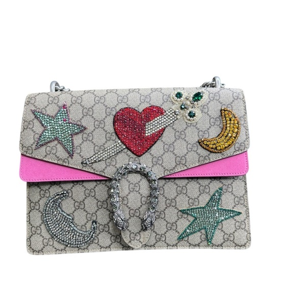 Gucci Heart Embroidered Dionysus Shoulder Bag - Picture 11 of 14